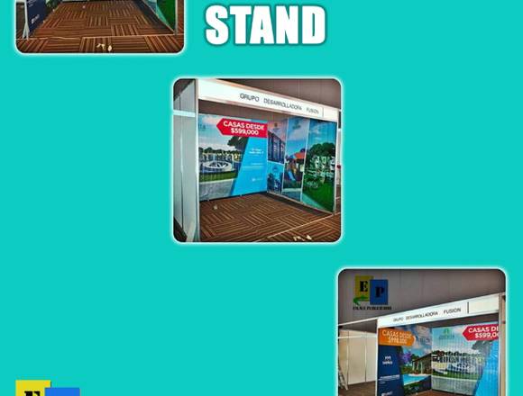 Colocación de lonas en stand en Corregidora (Municipio)