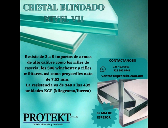 CRISTAL BLINDADO NIVEL VII en Azcapotzalco (Municipio)