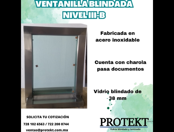 VENTANILLA BLINDADA NIVEL III-B