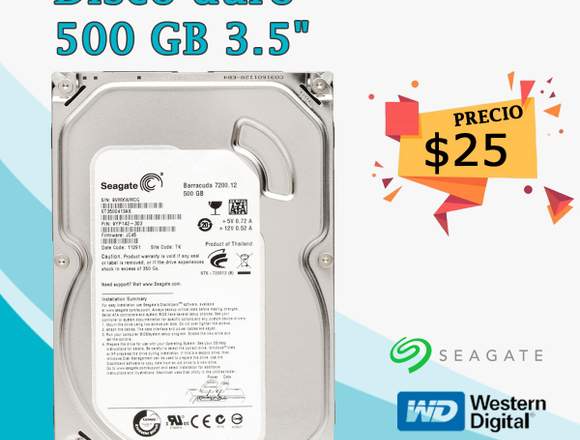 Disco duro 500 gb con garantia en San Salvador (Municipio)