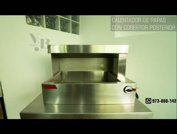 CALENTADOR DE PAPAS EN ACERO , COBERTOR POSTERIOR