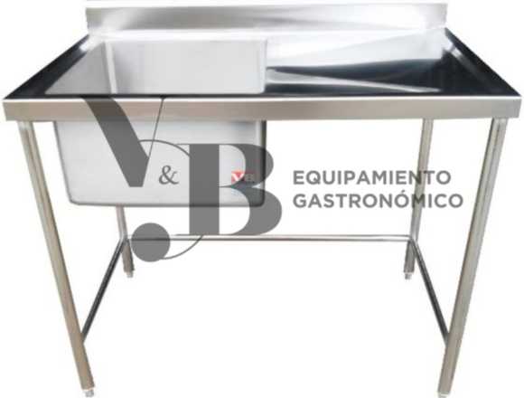 Lavadero de 1 poza en acero inox