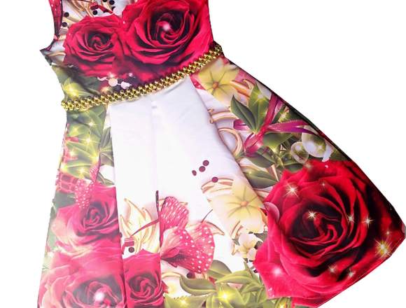 Vestido Flores Rojas en Villavicencio (Municipio)