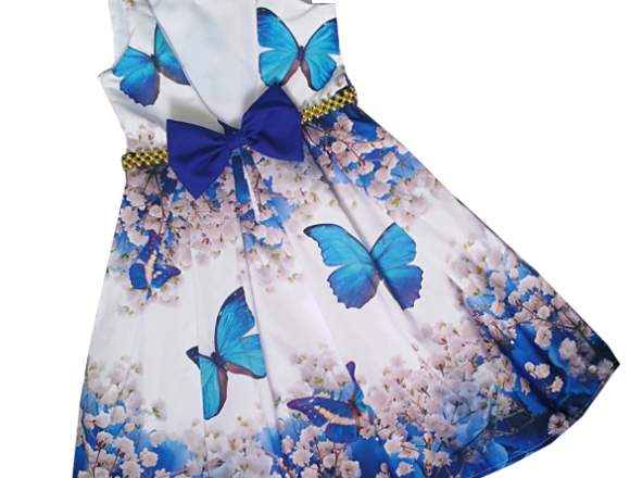 Vestido Para Niñas Mariposas Azules en Villavicencio (Municipio)