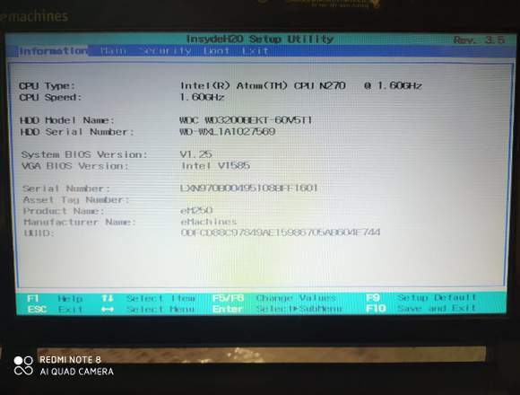 Laptop N270 Emachines