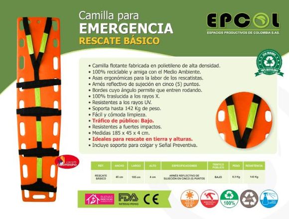 CAMILLA PLASTICA RESCATE BASICO
