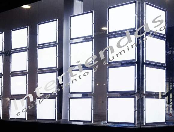 Expositor Portacartel led escaparate inmobiliaria