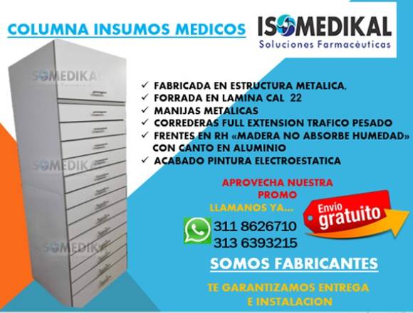 Columna de almacenamiento fármacos en Cabuyaro (Municipio)