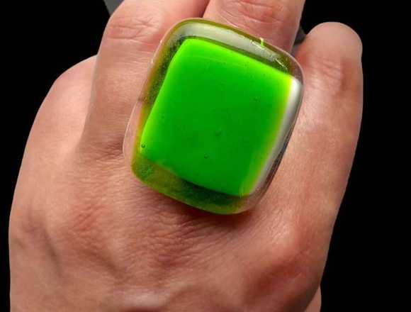 Anillo Murano Verde-Cristal Murano.