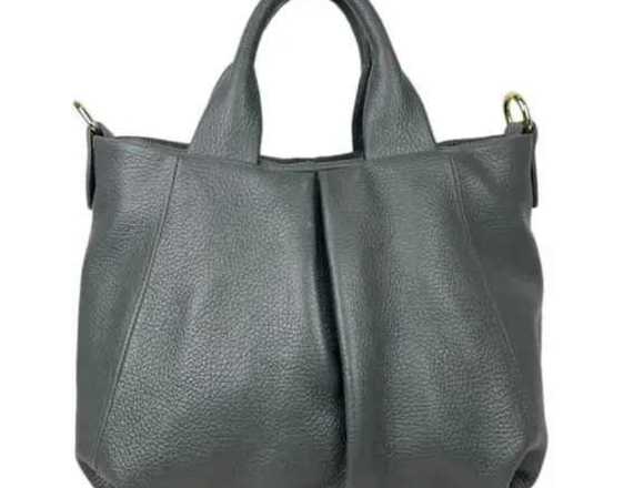 Bolso de Piel Italiana con 2 Asas y Cremallera