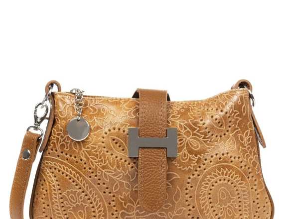 Bolso de mano Mujer.Piel auténtica Arabesco. Cuero