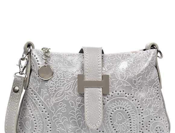 Bolso de mano Mujer.Piel auténtica - Gris Claro en Madrid (Municipio)