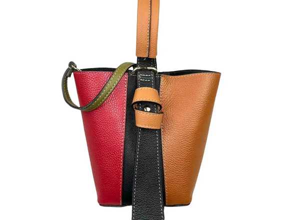 Bolso Piel Multicolor Mujer Fucsia