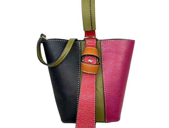 Bolso Piel Multicolor Mujer Negro