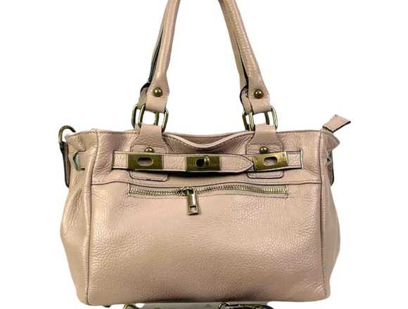 Bolso Satchel de Piel Auténtica.Mujer