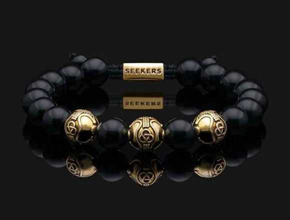 Pulsera Premium de Oro Vermeil y Ónix