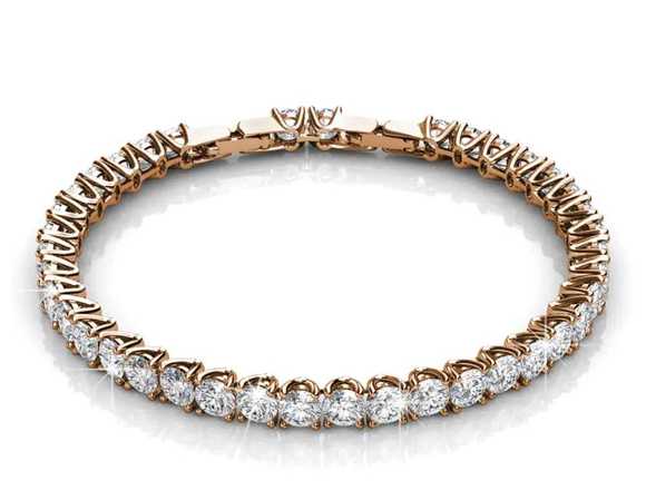 Pulsera Venus en oro rosa y cristal