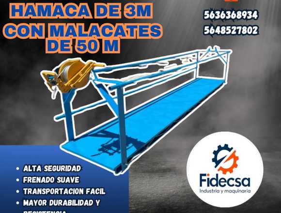 Hamacas de 3 metros con malacates de 50 m en Benito Juárez (Municipio)