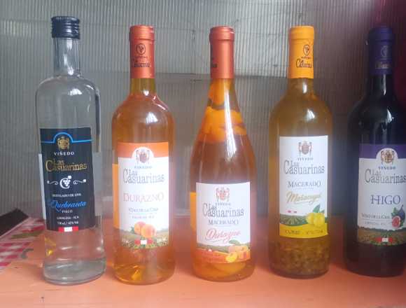 Vinos dulces/ macerados sabor durazno y maracuya