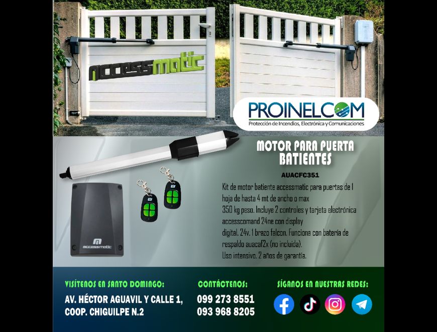 MOTOR DE BRAZOS FALCON PARA 1 HOJA DE 350KG en Santo Domingo (Cantón)