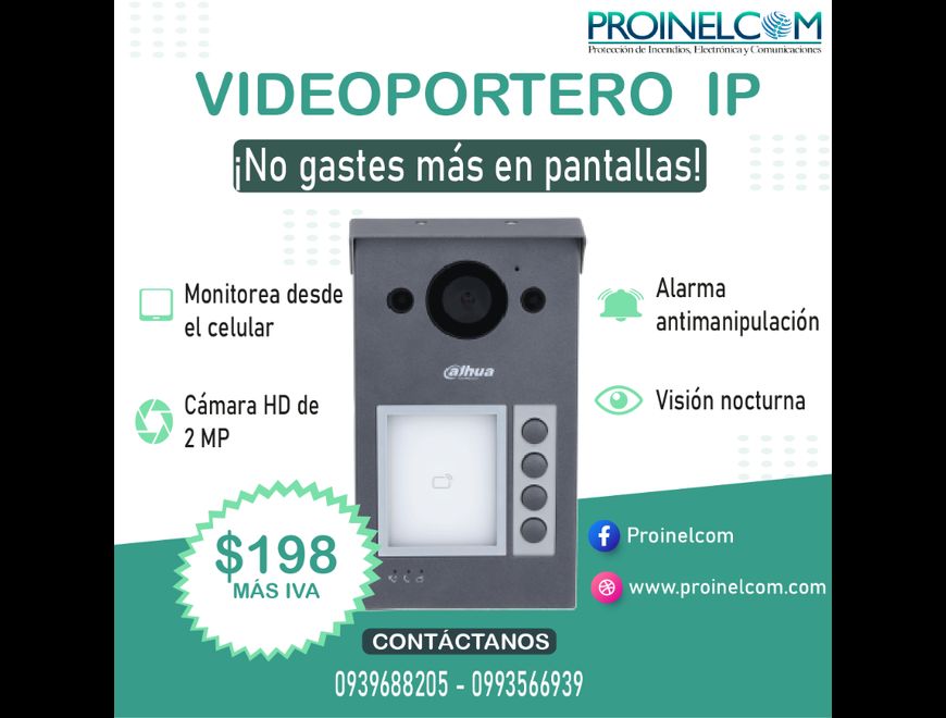 VIDEO-PORTERO IP MONITORIEA DESDE EL CELULAR en Quito (Cantón)