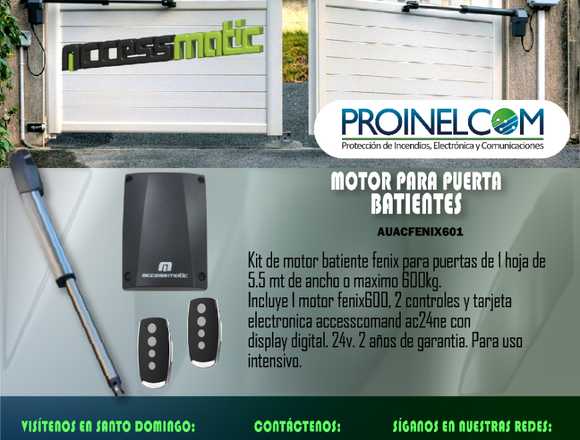 MOTOR DE BRAZOS FENIX PARA UNA HOJA DE 600KG en Quito (Cantón)