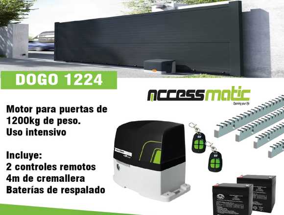 MOTOR CON BATERÍAS PARA PUERTA CORREDIZA DE GARAJE