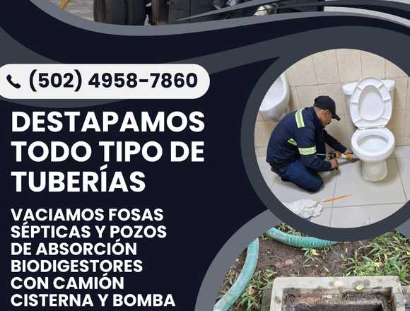 Lavado de cisternas, destapamos drenajes. en Totonicapán (Municipio)