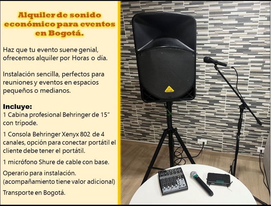 Alquiler de sonido pequeño en Bogota