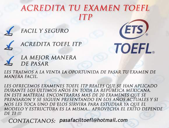 EXAMEN TOEFL ITP 2018 Y 2019 en Cuajimalpa de Morelos (Municipio)