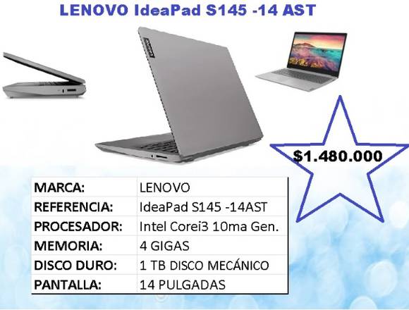 Portatil LENOVO IdeaPad S145 -14AST en Medellín (Municipio)