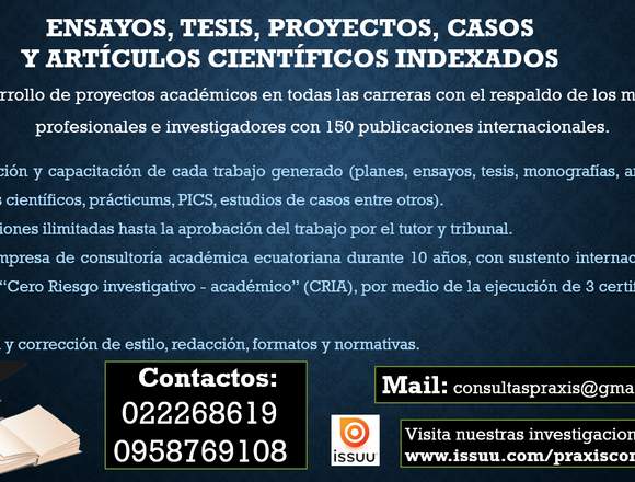 Asesoría de tesis, examen complexivo y ensayos en Pichincha (Cantón)