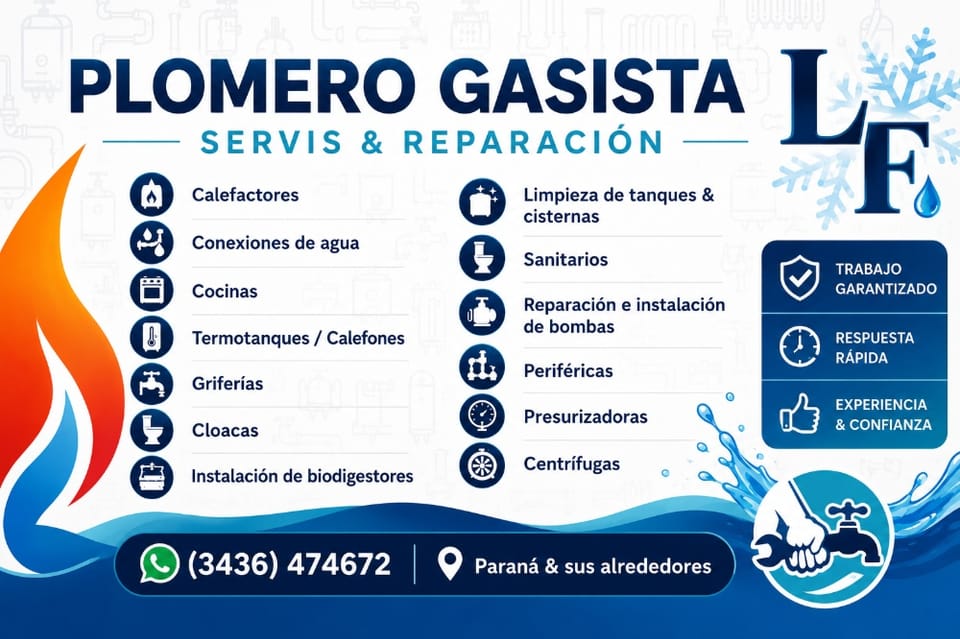 Plomero/gasista en Parana (Localidad)