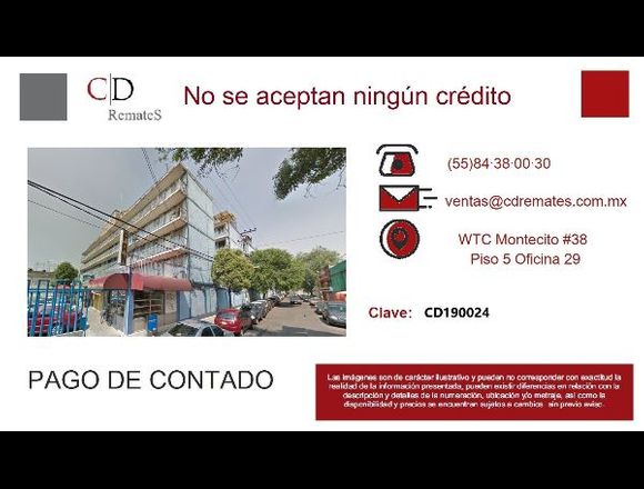 REMATE: Depto en Pasteros, Azcapotzalco CD190094