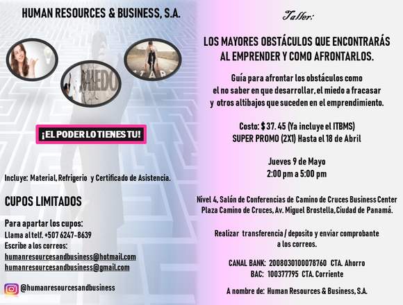LOS OBSTACULOS QUE ENCONTRARAS AL EMPRENDER en San Carlos (Distrito)