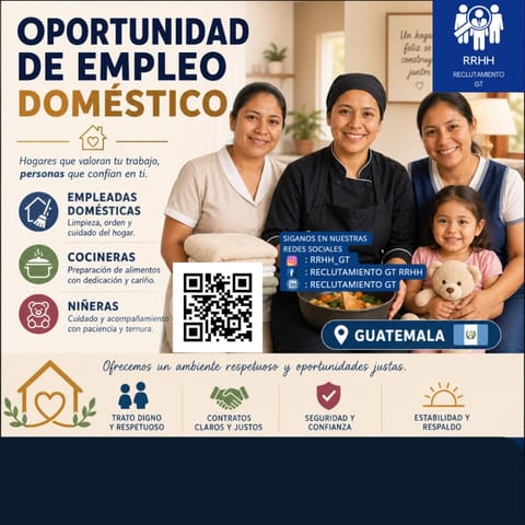 EMPLEOS CONSERJE POR DIA EMPLEADAS DOMESTICAS INTERNAS GUATEMALA en Ciudad de Guatemala (Municipio)