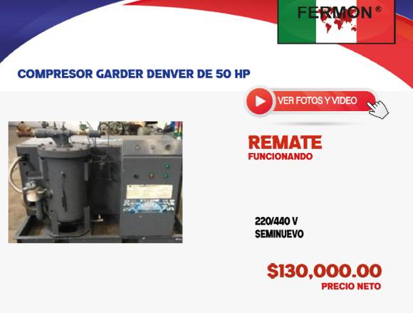 COMPRESOR GARDEN DENVER 50 HP