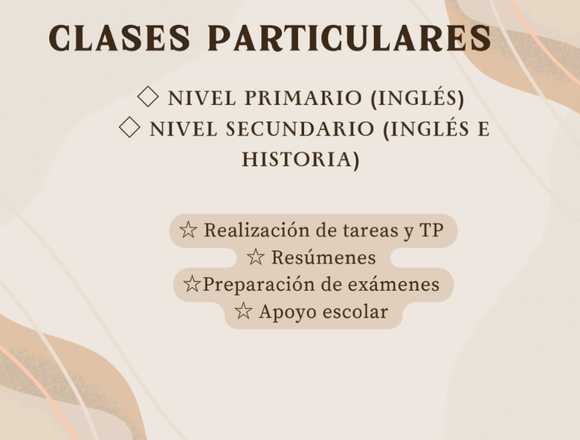 Clases particulares (Inglés e historia)