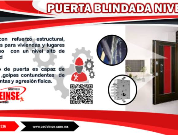 PUERTA BLINDADA NIVEL UNO en Querétaro (Municipio)