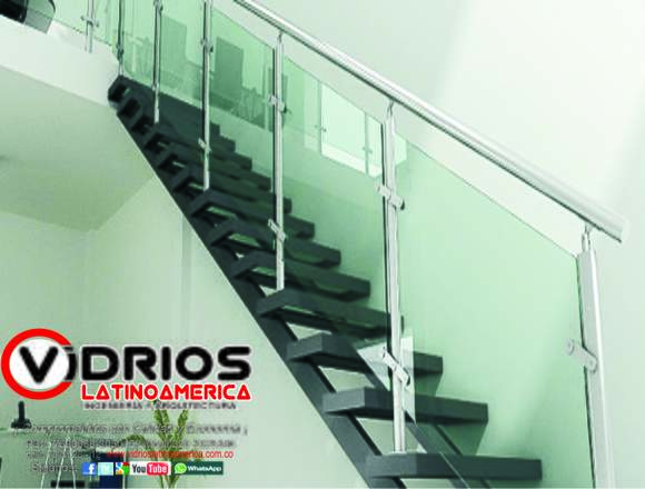 pasamanos para escaleras en vidrio