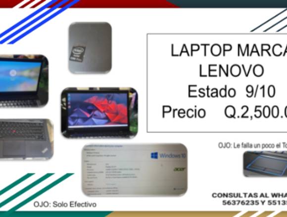 LAPTOP MARCA LENOVO en San Bartolomé Milpas Altas (Municipio)