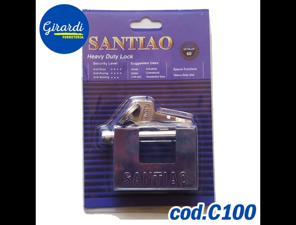 Candado C Seguridad SANTIAO con 2 llaves C100 en Montevideo (Localidad)