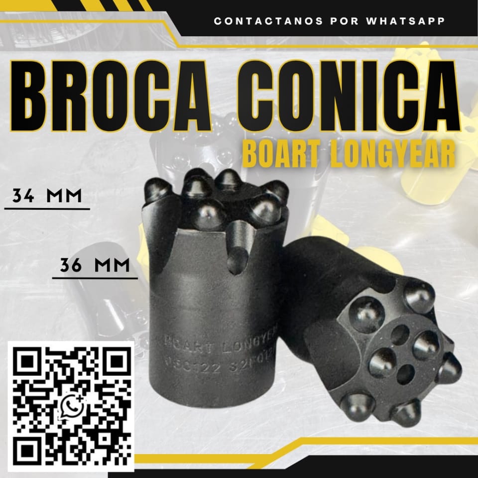 Broca Cónica - Perforación 34 mm y 36 mm en San Luis (Distrito)
