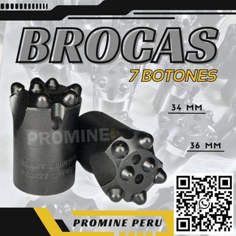 Brocas de Perforación para Roca 34 mm y 36 mm en Quellouno (Distrito)