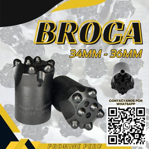 Brocas 34mm - Perforación en Minería - Alternativa en Trujillo (Distrito)