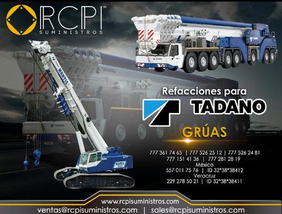 Partes para grúas industriales Tadano