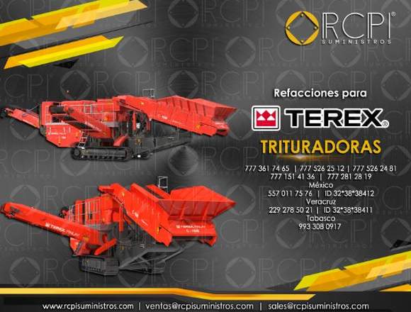 Refacciones para trituradoras Terex en Gustavo A. Madero (Municipio)
