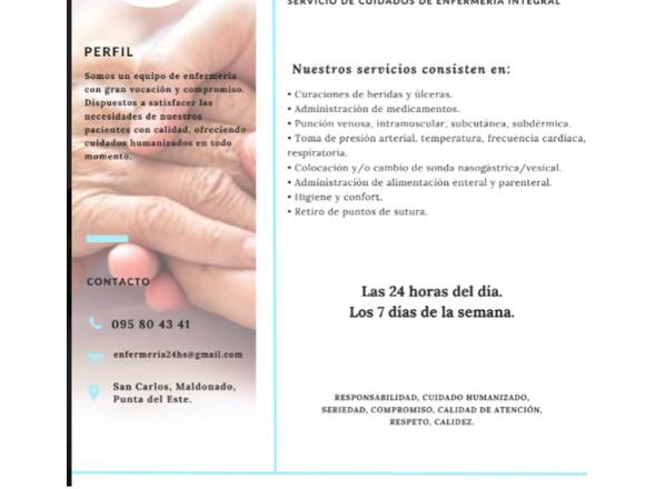 Servicio de enfermería a domicilio en Montevideo (Localidad)