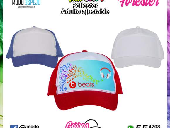 Gorras promocionales sublimadas o con transfer