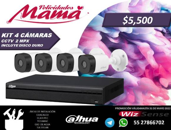 KIT DE 4 CAMARAS DAHUA